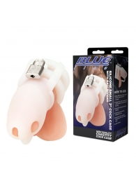 Белая клетка для пениса Silicone Small 2 in Cock Cage With Ball Divider - BlueLine - купить с доставкой в Электростали