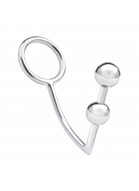 Кольцо на пенис с анальным стимулятором Two Bead Stainless Steel Anal Hook   Cock Ring - BlueLine - в Электростали купить с доставкой