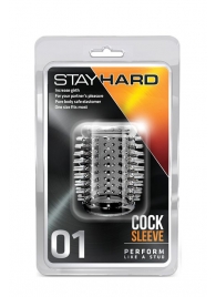 Прозрачная насадка с шипами STAY HARD COCK SLEEVE 01 CLEAR - Blush Novelties - в Электростали купить с доставкой