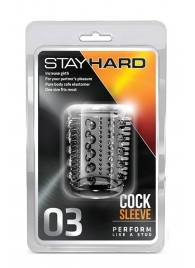 Прозрачная насадка с шипами и шишечками STAY HARD COCK SLEEVE 03 CLEAR - Blush Novelties - в Электростали купить с доставкой