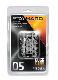 Прозрачная насадка с капельками STAY HARD COCK SLEEVE 05 CLEAR - Blush Novelties - в Электростали купить с доставкой