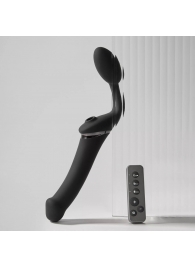 Черный безремневой вибрострапон Strap-On-Me Multi Orgasm Size XL - Strap-on-me - купить с доставкой в Электростали