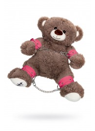 Бондажный набор: бурый мишка с розовыми оковами и наручниками - Pecado - купить с доставкой в Электростали