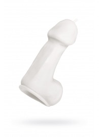 Белая свеча в форме пениса - 47 гр. - Pecado - купить с доставкой в Электростали