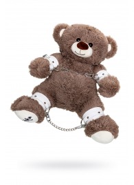 Бондажный набор: бурый мишка с белыми оковами и наручниками - Pecado - купить с доставкой в Электростали