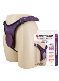 Фиолетовые трусики харнесс с платформой Caludio III - Baile - купить с доставкой в Электростали