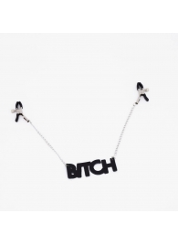 Зажимы на соски с кожаной подвеской Bitch - Crazy Handmade - купить с доставкой в Электростали