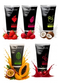 Набор из 5 съедобных лубрикантов JUJU (клубника, малина, тропические фрукты, вишня, кокос) - JuJu - купить с доставкой в Электростали