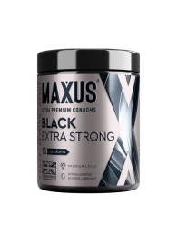 Черные утолщенные презервативы MAXUS Extra Strong с железным кейсом - 15 шт. - Maxus - купить с доставкой в Электростали