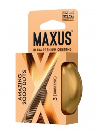 Точечные презервативы MAXUS 2000 Amazing Dots с железным кейсом - 3 шт. - Maxus - купить с доставкой в Электростали
