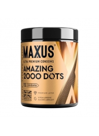 Точечные презервативы MAXUS 2000 Amazing Dots с железным кейсом - 15 шт. - Maxus - купить с доставкой в Электростали