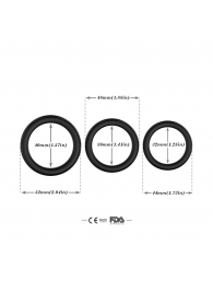 Набор из 3 черных эрекционных колец Stay Hard - Boys of Toys - в Электростали купить с доставкой