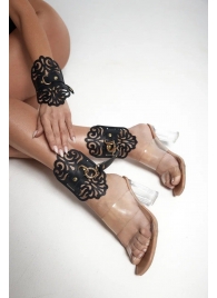 Черный фигурные оковы с золотистой фурнитурой - Crazy Handmade - купить с доставкой в Электростали