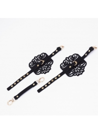 Черный фигурные оковы с золотистой фурнитурой - Crazy Handmade - купить с доставкой в Электростали