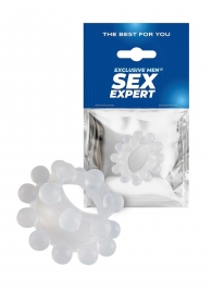 Эластичное эрекционное кольцо с двумя рядами шариков - Sex Expert - в Электростали купить с доставкой