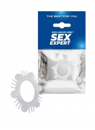 Эластичное эрекционное кольцо с шипиками и шариками - Sex Expert - в Электростали купить с доставкой