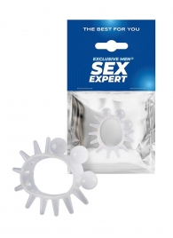 Эластичное эрекционное кольцо с шариками и лучами - Sex Expert - в Электростали купить с доставкой