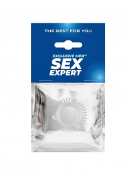 Эластичное эрекционное кольцо с 3 шариками и шипами - Sex Expert - в Электростали купить с доставкой