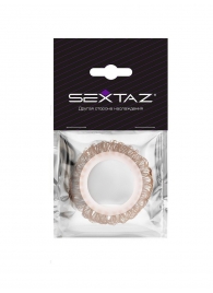 Эрекционное кольцо с бежевыми «ресничками» - Sextaz - в Электростали купить с доставкой