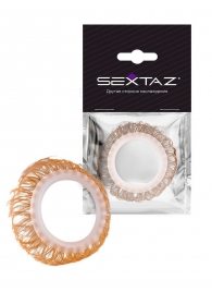 Эрекционное кольцо с бежевыми «ресничками» - Sextaz - в Электростали купить с доставкой