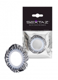 Эластичное эрекционное колечко с черными «ресничками» - Sextaz - в Электростали купить с доставкой