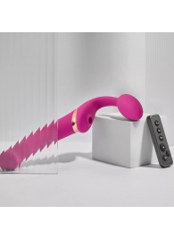 Ярко-розовый безремневой страпон Multi Orgasm Bendable Strap-On size L с клиторальной стимуляцией - Strap-on-me - купить с доставкой в Электростали