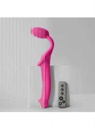 Ярко-розовый безремневой страпон Strap-on-me Vibrating Bendable Strap-On size XL - Strap-on-me - купить с доставкой в Электростали