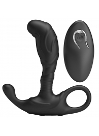 Черный изогнутый массажёр простаты с вибрацией и пультом ДУ - Baile - в Электростали купить с доставкой