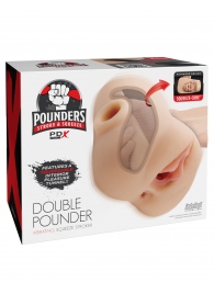 Телесный мастурбатор с вибрацией Double Pounder Vibrating Squeeze Stroker - Pipedream - в Электростали купить с доставкой