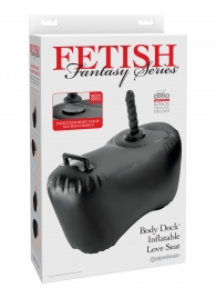 Черное надувное кресло с платформой для фиксации дилдо Body Dock Inflatable Love Seat - Pipedream - купить с доставкой в Электростали