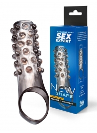 Дымчатая насадка на пенис с выпуклостями - 11 см. - Sex Expert - в Электростали купить с доставкой