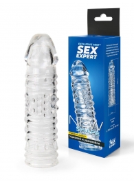 Прозрачная закрытая насадка на пенис - 17 см. - Sex Expert - в Электростали купить с доставкой