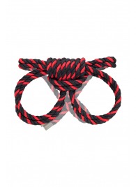 Черно-красные наручники-оковы ’’Узел-омега’’ из хлопковой веревки - Pecado - купить с доставкой в Электростали
