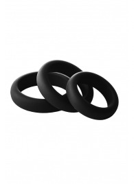 Набор из 3 черных эрекционных колец Smooth Silicone Cockring Pack - Dream Toys - в Электростали купить с доставкой
