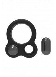 Черное эрекционное кольцо с утяжелителями Cockring Dual Weight - Dream Toys - в Электростали купить с доставкой