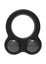 Черное эрекционное кольцо с утяжелителями Cockring Dual Weight - Dream Toys - в Электростали купить с доставкой