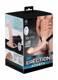 Телесный полый страпон с вибрацией Erection Agents - 24,1 см. - NMC - купить с доставкой в Электростали