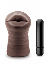 Коричневый мастурбатор-ротик Krystal Vibrating Masturbator - Blush Novelties - в Электростали купить с доставкой