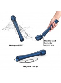 Синий вибромассажёр с насадками Man.wand Edgy - Manwan - в Электростали купить с доставкой