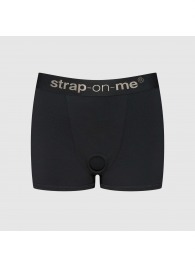 Черные трусики-боксеры для фиксации насадок Strap-on-me Harness Lingerie Allure - size S - Strap-on-me - купить с доставкой в Электростали