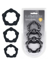 Набор из 3 эрекционных колец Beaded Silicone Cockring Set - Shots Media BV - в Электростали купить с доставкой