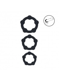 Набор из 3 эрекционных колец Beaded Silicone Cockring Set - Shots Media BV - в Электростали купить с доставкой