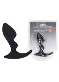 Черная анальная пробка для массажа простаты Double Ripple Silicone Prostate Massager - Shots Media BV - в Электростали купить с доставкой