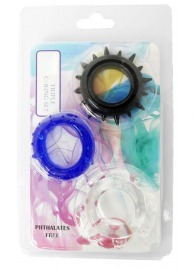 Набор из 3 эрекционных колец разного цвета и рельефа - Boys of Toys - в Электростали купить с доставкой