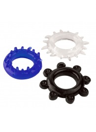 Набор из 3 эрекционных колец разного цвета и рельефа - Boys of Toys - в Электростали купить с доставкой