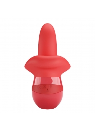 Красный вибратор с подвижным язычком Obelia - Baile