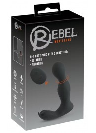 Черная анальная пробка с вибрацией, вращением и пультом ДУ RC Butt Plug with 2 Functions - Orion - в Электростали купить с доставкой