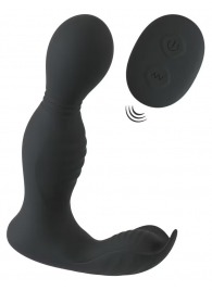 Черная анальная пробка с вибрацией, вращением и пультом ДУ RC Butt Plug with 2 Functions - Orion - в Электростали купить с доставкой
