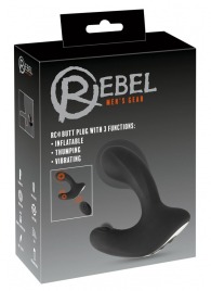 Черная анальная вибропробка с функцией расширения RC Butt Plug with 3 functions - Orion - в Электростали купить с доставкой
