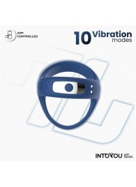 Синее интерактивное эрекционное виброкольцо Rank - Intoyou - в Электростали купить с доставкой